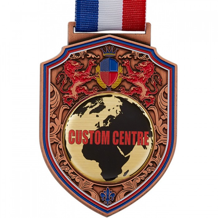 100MM REGAL CUSTOM VINYL CENTRE MEDAL (3MM THICK) GOLD, SILVER OR BRONZE